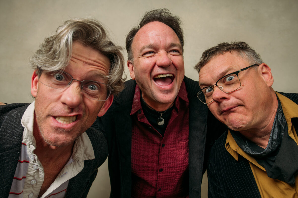 The band posed with banjo, guitar and fiddle